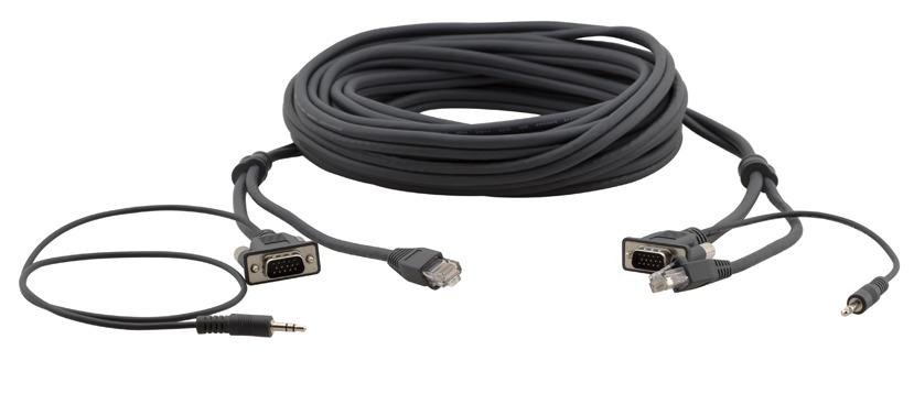 Кабель VGA вилка - вилка, MicroVGA + аудио + RJ-45, 16', 4.6 м