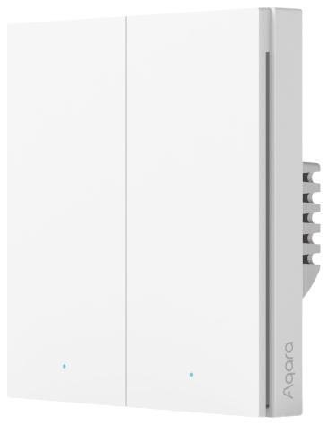Aqara WS-EUK04 Умный выключатель 2 клавиши, Zigbee, серия H1 EU With Neutral, монтаж встроенный, цвет белый, 2000 Вт