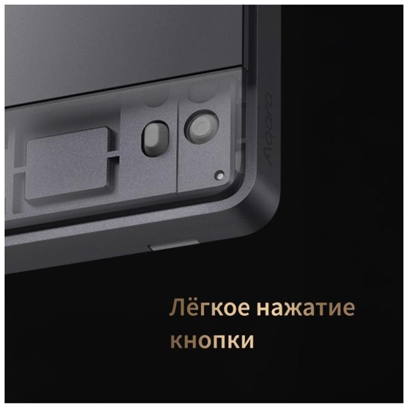 Aqara ZNQBKG42LM_GR Умный выключатель 1 клавиша, Zigbee, серия Z1 Pro, монтаж встроенный, цвет графит, 2200 Вт