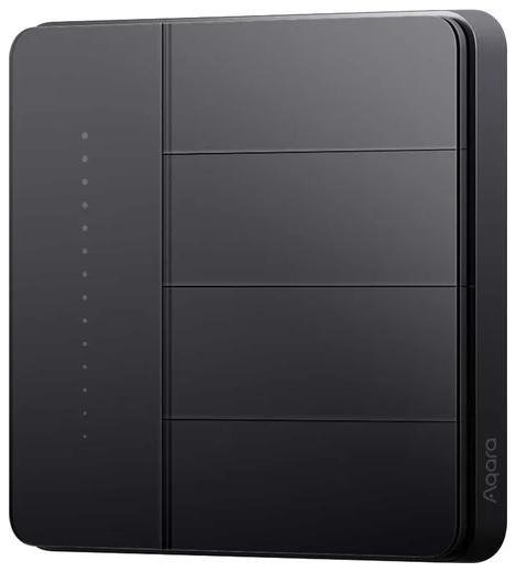 Aqara ZNQBKG45LM_GR Умный выключатель 4 клавишы, Zigbee, серия Z1 Pro, монтаж встроенный, цвет серый, 2200 Вт