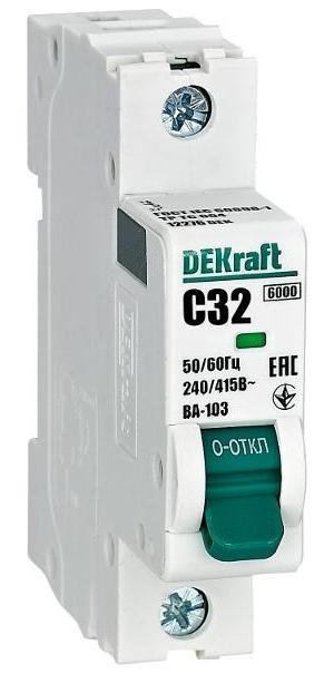 DEKraft 12276DEK Выключатель автоматический модульный 1п C 32А 6кА ВА-103