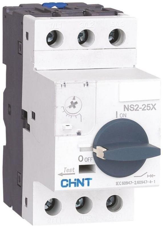 CHINT 495185 Выключатель автоматический для защиты двигателя 6-10А NS2-25X с поворотн. ручкой (R)