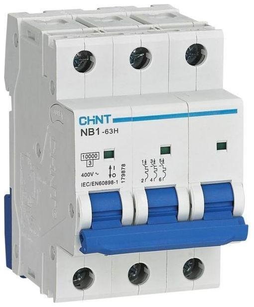 CHINT 179873 Выключатель автоматический модульный 3п C 32А 10кА NB1-63H (R)