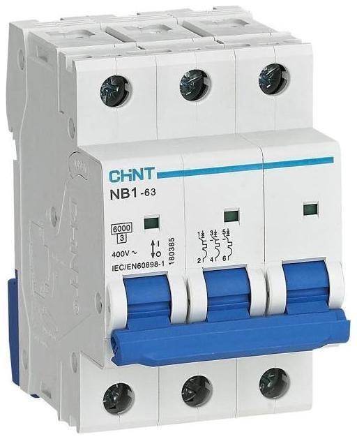 CHINT 179709 Выключатель автоматический модульный 3п C 6А 6кА NB1-63 (R)