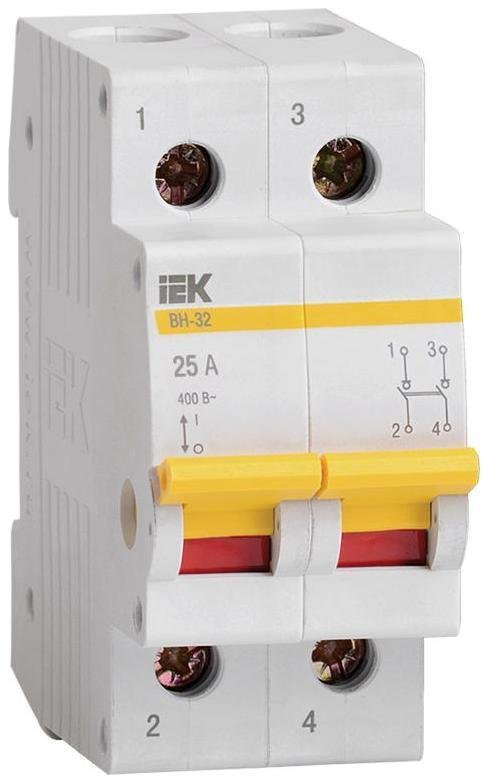 IEK MNV10-2-025 Выключатель нагрузки (мини-рубильник) 2п 25А ВН-32 KARAT