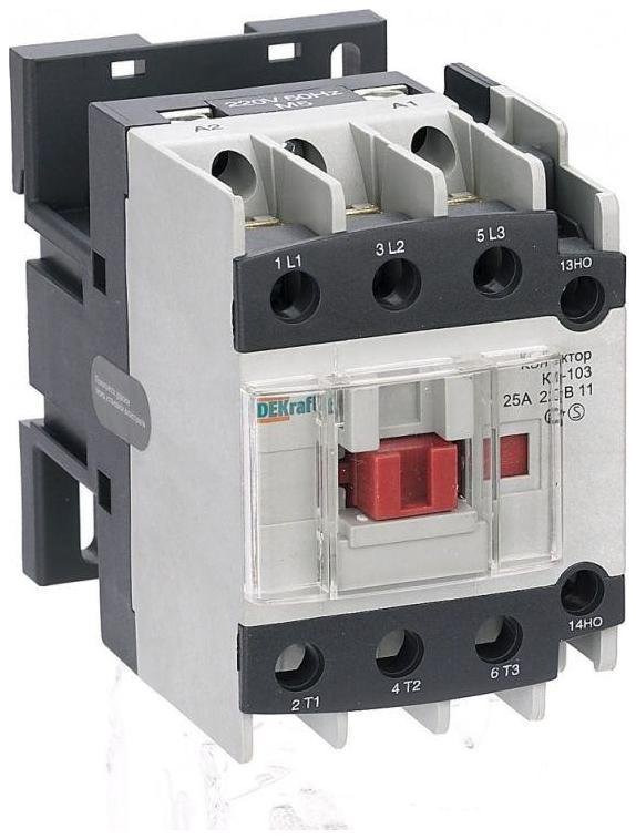DEKraft 22119DEK Контактор КМ-103 25А кат. 380В AC 1НО+1НЗ AC-3