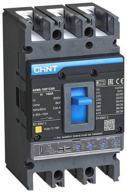 CHINT 264748 Выключатель автоматический 3п 160А 36кА NXMS-160F с электрон. расцеп. (R)