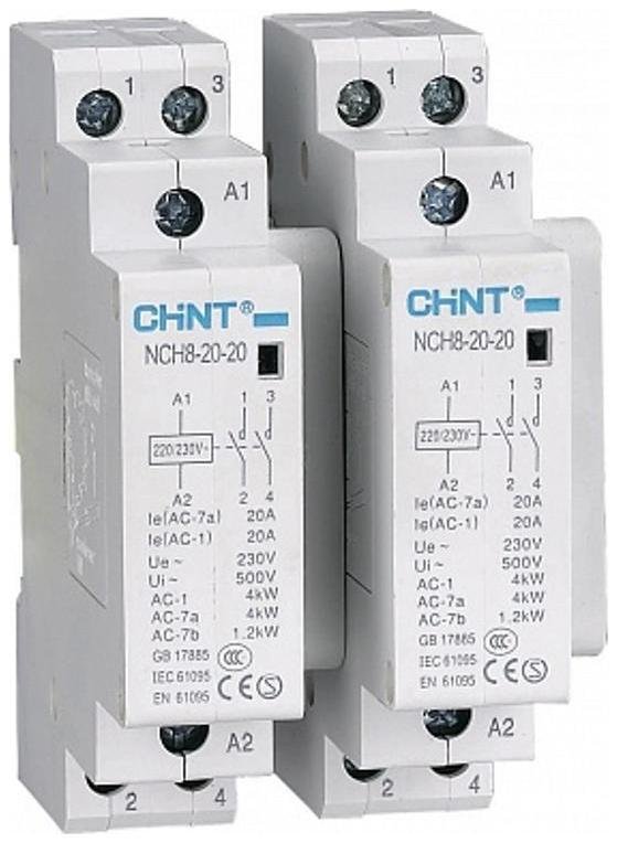 CHINT 256052 Контактор модульный NCH8-20/11 20А 1НЗ+1НО AC 220/230В 50Гц (R)