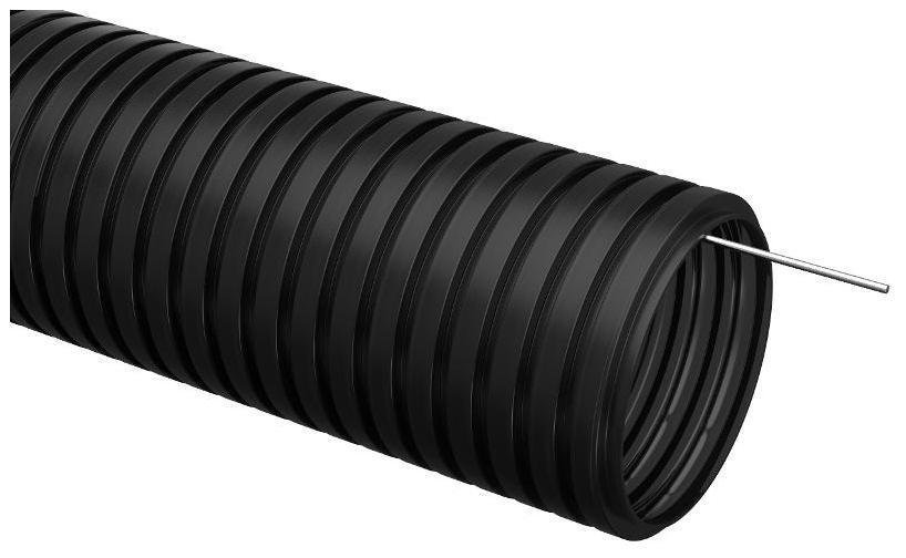 IEK CTG20-25-K02-050-1 Труба гибкая гофрированная ПНД 25мм с протяжкой (50м) черный [в упаковке 50, цена за 1 м]