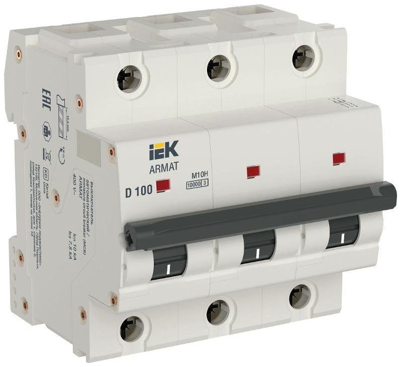IEK AR-M10H-3-D100 Выключатель автоматический модульный 3п D 100А M10H ARMAT