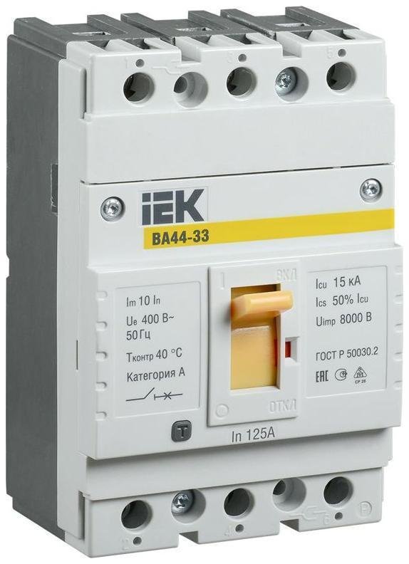 IEK SVA4410-3-0125 Выключатель автоматический 3п 125А 15кА ВА44 33
