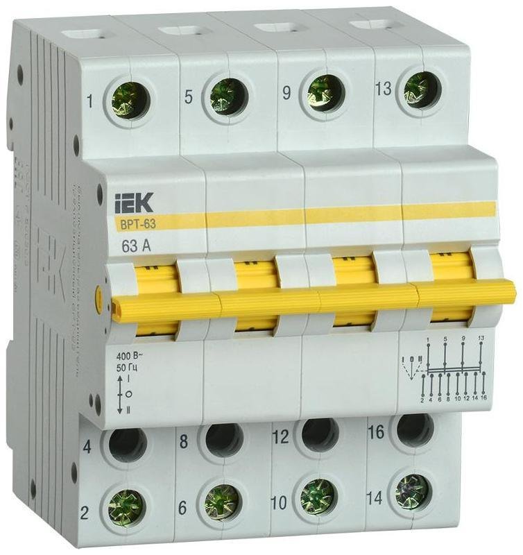 IEK MPR10-4-063 Выключатель-разъединитель трехпозиционный 4п ВРТ-63 63А KARAT