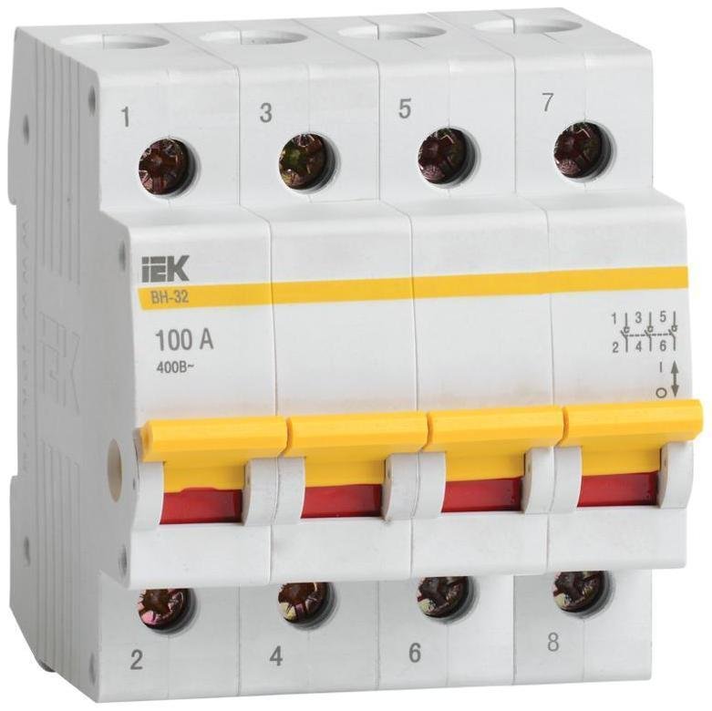 IEK MNV10-4-100 Выключатель нагрузки (мини-рубильник) 4п 100А ВН-32 KARAT