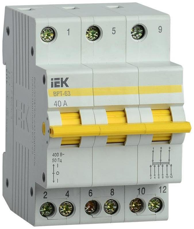 IEK MPR10-3-040 Выключатель-разъединитель трехпозиционный 3п ВРТ-63 40А KARAT