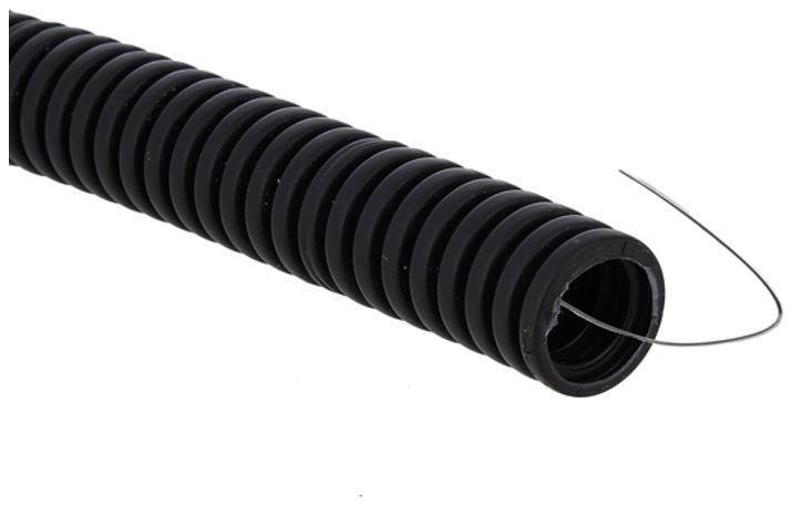EKF tg-z-16-100-black Труба гофр. ПВХ с протяжкой d16 мм (100 м) черная [в упаковке 100, цена за 1 м]