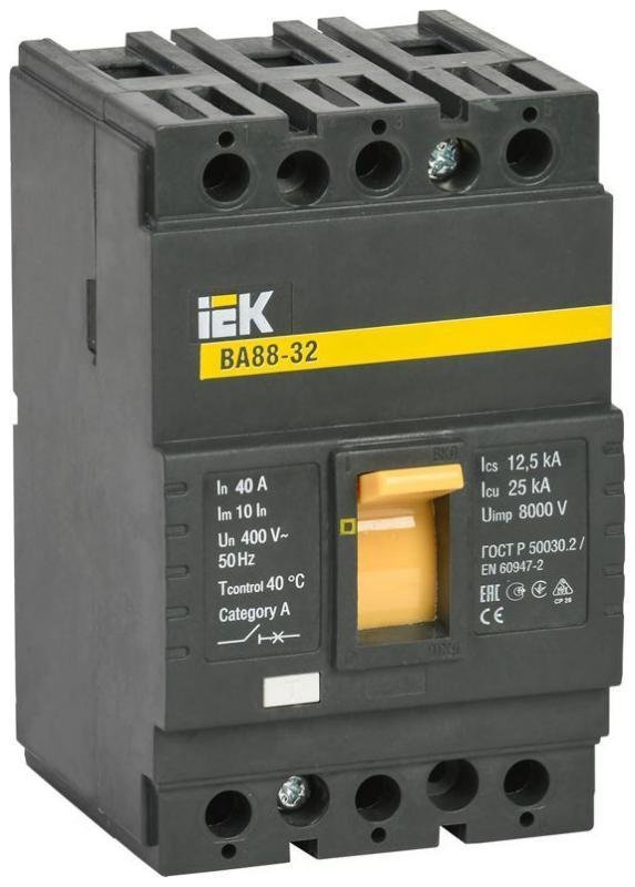 IEK SVA10-3-0040;SVA10-3-0040-R Выключатель автоматический 3п 40А 25кА ВА 88-32 KARAT SVA10-3-0040