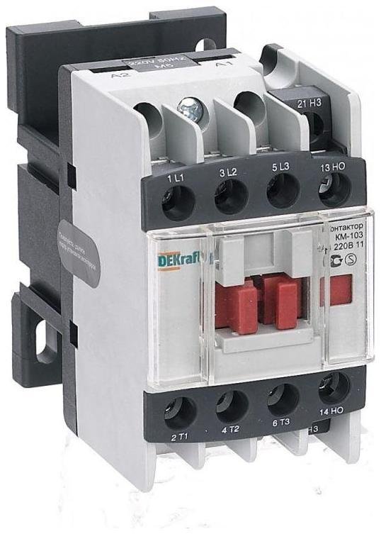 DEKraft 22109DEK Контактор КМ-103 12А кат. 380В AC 1НО+1НЗ AC-3