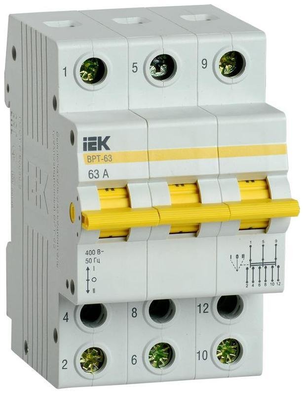 IEK MPR10-3-063 Выключатель-разъединитель трехпозиционный 3п ВРТ-63 63А KARAT