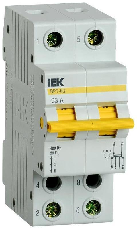 IEK MPR10-2-063 Выключатель-разъединитель трехпозиционный 2п ВРТ-63 63А KARAT