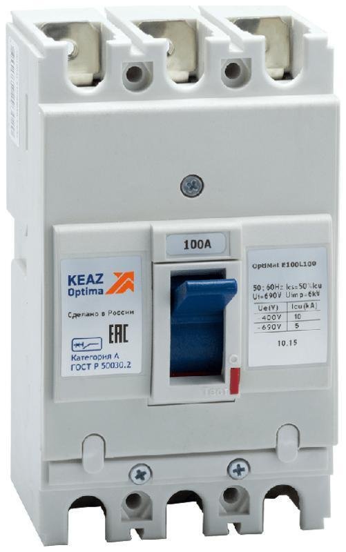КЭАЗ 100008 Выключатель автоматический 3п 100А 10кА OptiMat E100L100 УХЛ3