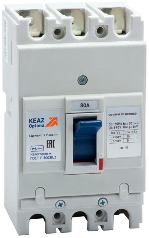 КЭАЗ 224962 Выключатель автоматический 20кА OptiMat E100N080 УХЛ3