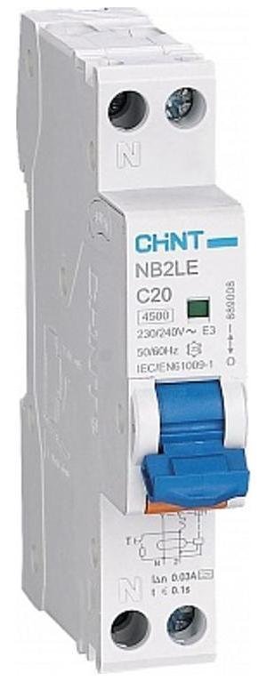 CHINT 689009 Выключатель автоматический дифференциального тока 1п+N C 25А 30мА 1мод. электрон. тип A 6кА NB2LE (R)