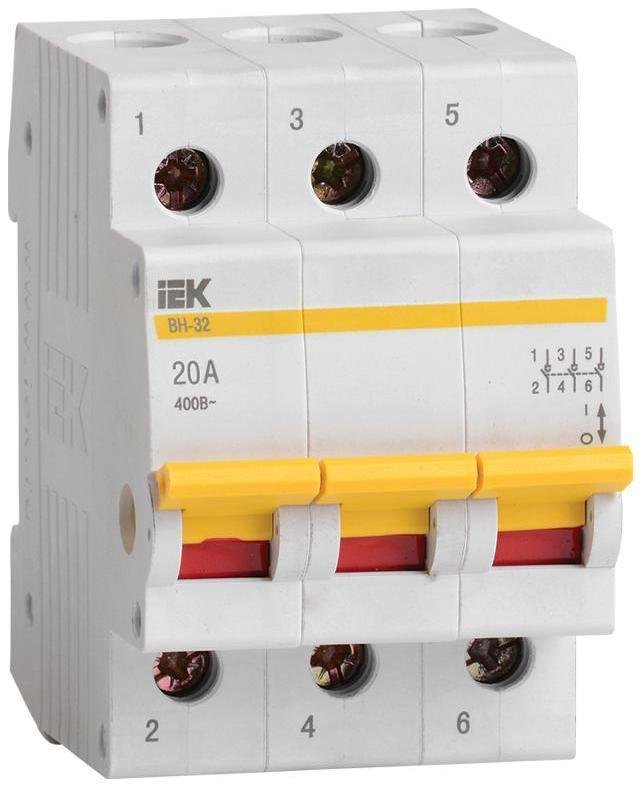 IEK MNV10-3-020 Выключатель нагрузки (мини-рубильник) 3п 20А ВН-32 KARAT