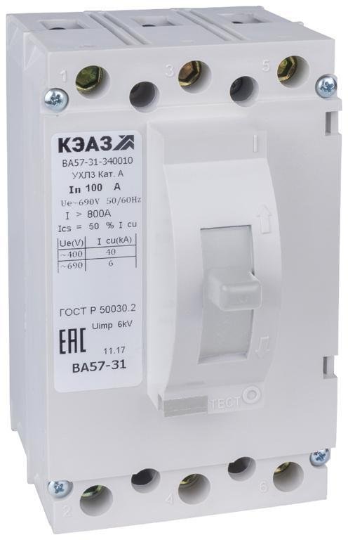 КЭАЗ 108432 Выключатель автоматический 25А 400Im ВА57-31-340010 УХЛ3 690В AC