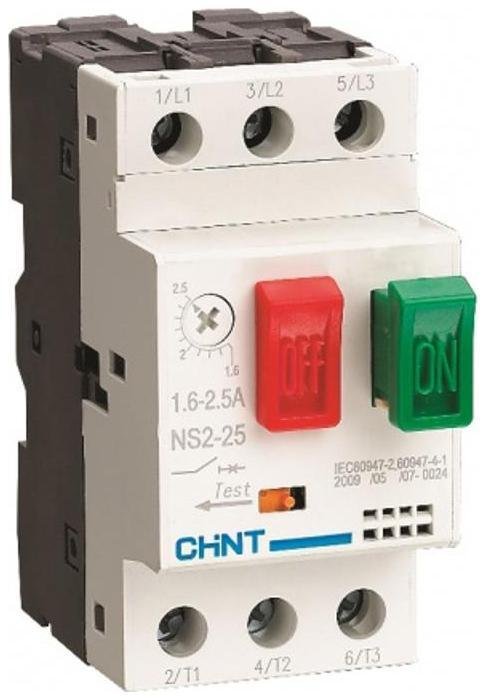 CHINT 495076 Выключатель автоматический для защиты двигателя 0.63-1А NS2-25 (R)