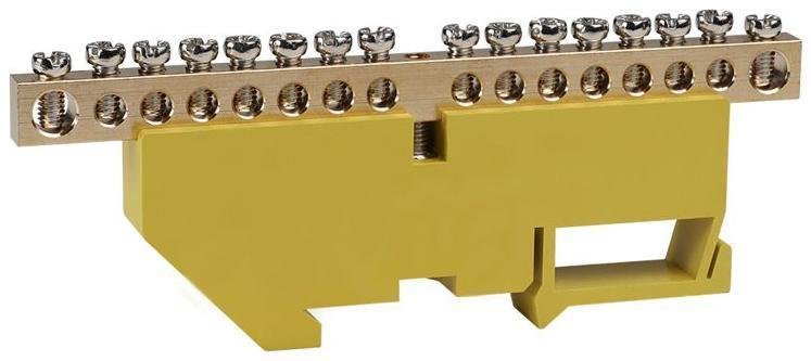 КЭАЗ 277843 Шина нулевая с изолятором OptiKit BB-D-PE-DIN-16-6х9 желтый [в упаковке 20, цена за 1 шт]