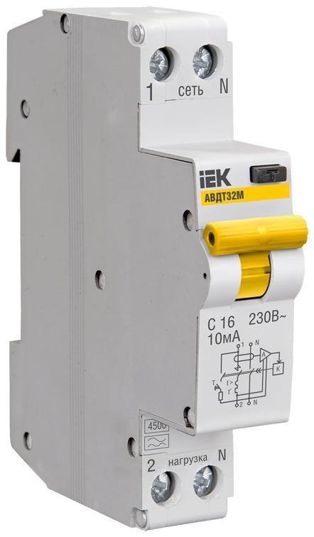 IEK MAD22-5-020-C-30 Выключатель автоматический дифференциального тока 2п (1P+N) C 20А 30мА тип A 6кА АВДТ-32 KARAT