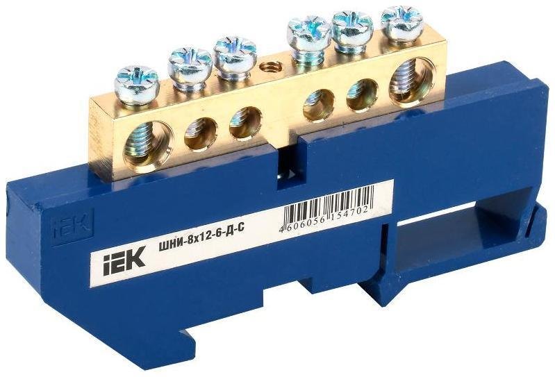 IEK YNN10-812-6D-K07 Шина N ноль на DIN-изоляторе ШНИ-8х12-6-Д-С [в упаковке 20, цена за 1 шт]