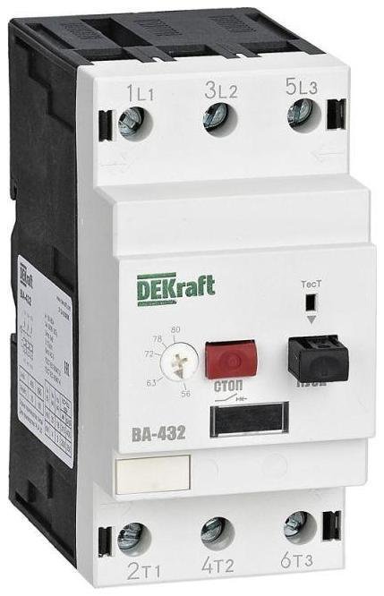 DEKraft 21242DEK Выключатель автоматический для защиты двигателя 3п 56-80А 35кА ВА-432