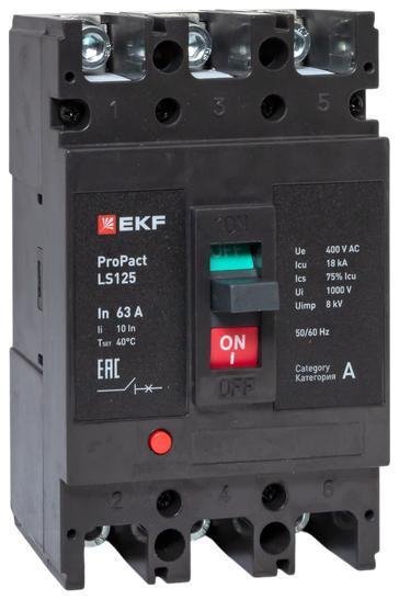 EKF mccb-125-18-3-63-ls Выключатель автоматический 3п 63А 18кА LS125 ProPact