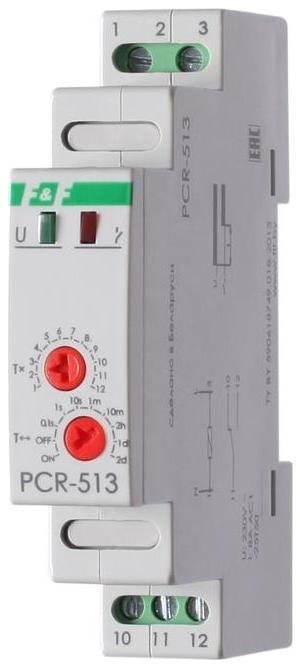 Евроавтоматика F&F EA02.001.003 Реле времени PCR-513 8А 230В 1 перекл. IP20 задержка включ. монтаж на DIN-рейке F&F