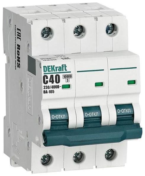 DEKraft 13181DEK Выключатель автоматический модульный 3п C 40А 10кА ВА-105