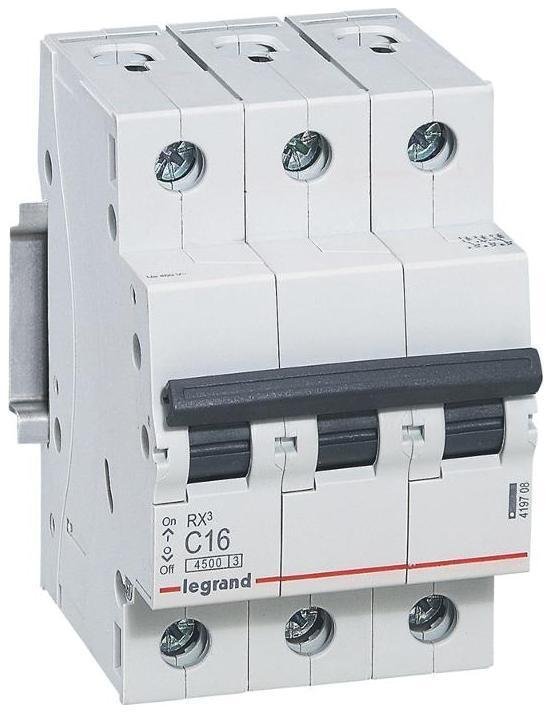 Legrand 419714 Выключатель автоматический модульный 3п C 63А 4.5кА RX3 ИЭК Leg