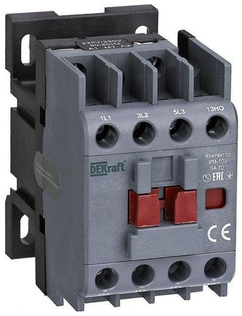 DEKraft 22001DEK Контактор КМ-102 3п 9А кат. 230В AC 1НО AC-3 AC-4