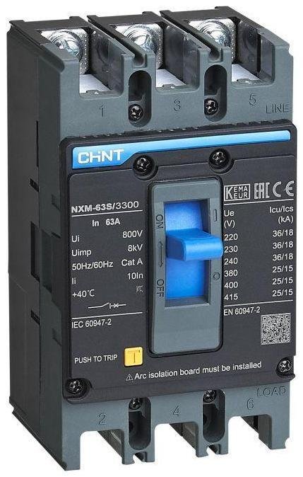 CHINT 205889 Выключатель автоматический 3п 63А 25кА NXM-63S (R)