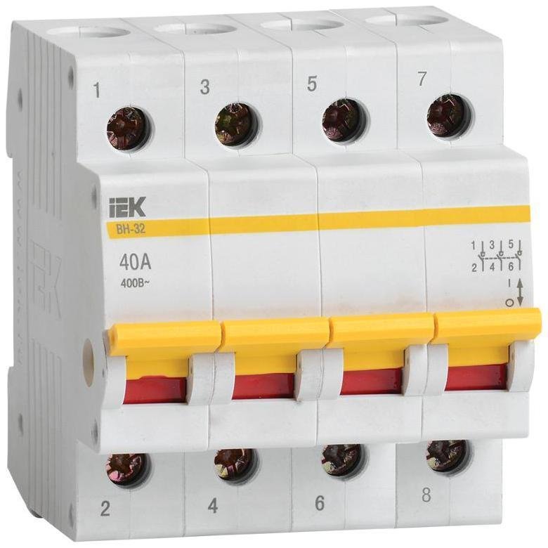 IEK MNV10-4-040 Выключатель нагрузки (мини-рубильник) 4п 40А ВН-32 KARAT