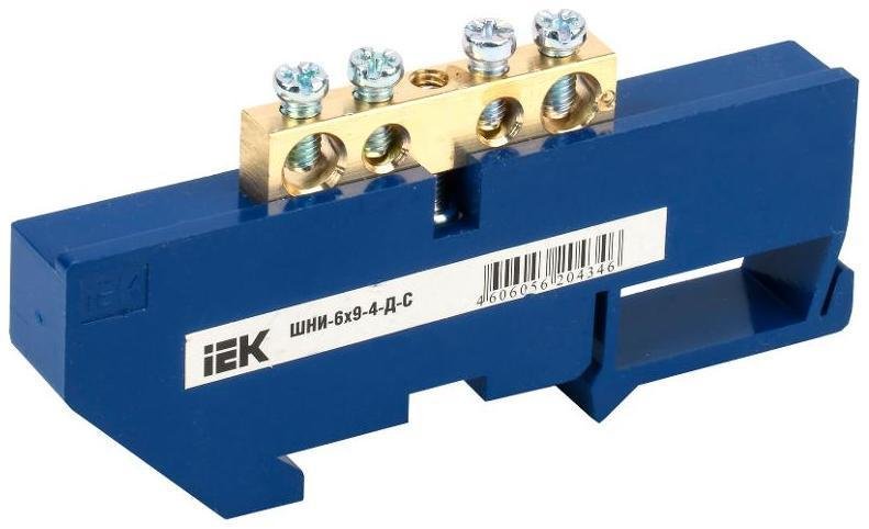IEK YNN10-69-4D-K07 Шина N "ноль" на DIN-изоляторе ШНИ-6х9-4-Д-С [в упаковке 20, цена за 1 шт]