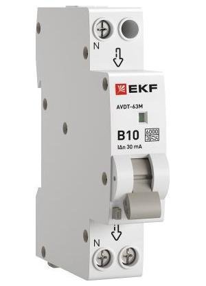 EKF D636EA10C30 Выключатель автоматический дифференциального тока 1мод. C 10А 30мА тип А 6кА АВДТ-63М (электрон.) PROxima