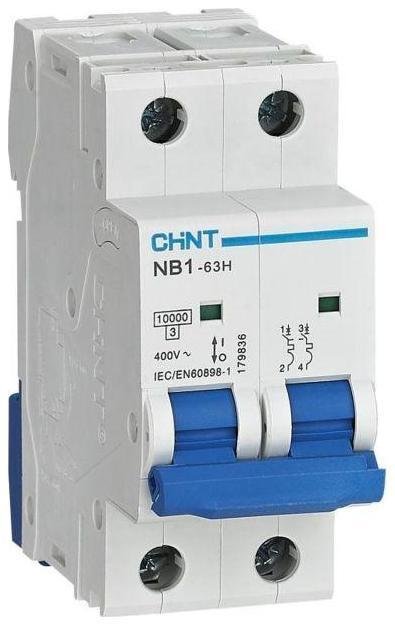 CHINT 179823 Выключатель автоматический модульный 2п C 1А 10кА NB1-63H (R)