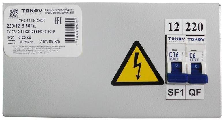 TOKOV electric TKE-TT12-42-250 Ящик с понижающим трансформатором ЯТП 0.25 230/42 (2 авт. выкл.) IP31
