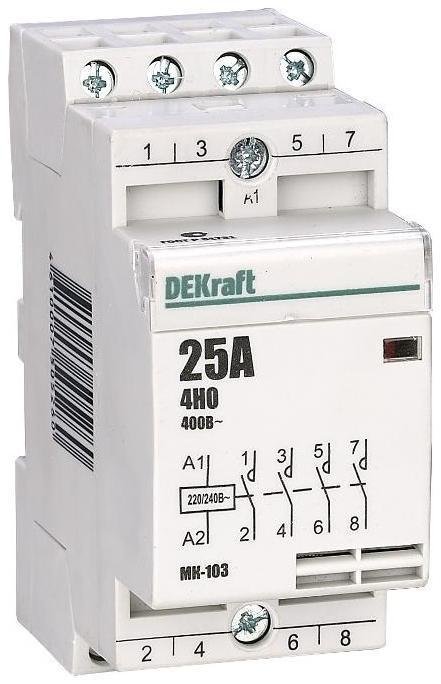 DEKraft 18053DEK Контактор модульный МК-103 4НО 16А 230В