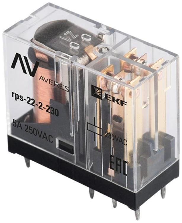 EKF rps-22-2-230 Реле промежуточное РП slim 22/2 5А 230В AC AVERES