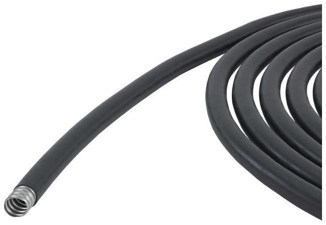 DKC 607PU40N Металлорукав DN 40мм в гладкой PU оболочке, Dвн 40,0 мм, Dнар 48,0мм, 25м, цвет черный без протяжки [в упаковке 25, цена за 1 м]