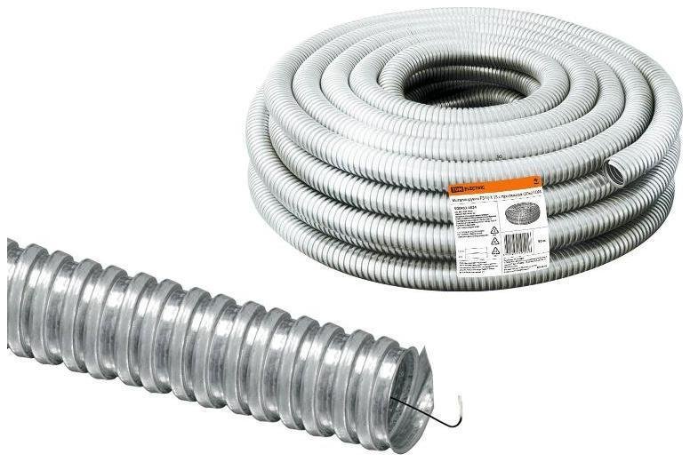 TDM electric SQ0403-0024 Металлорукав Р3-Ц-Х 15 (50м) с протяжкой [в упаковке 50, цена за 1 м]