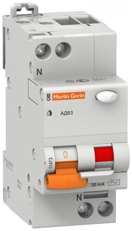 Schneider Electric 11471 Выключатель автоматический дифференциального тока АД63 1п+N 25А C 300мА тип AC
