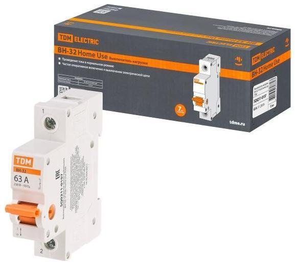 TDM electric SQ0211-0107 Выключатель нагрузки модульный (мини-рубильник) ВН-32 1P 63A Home Use